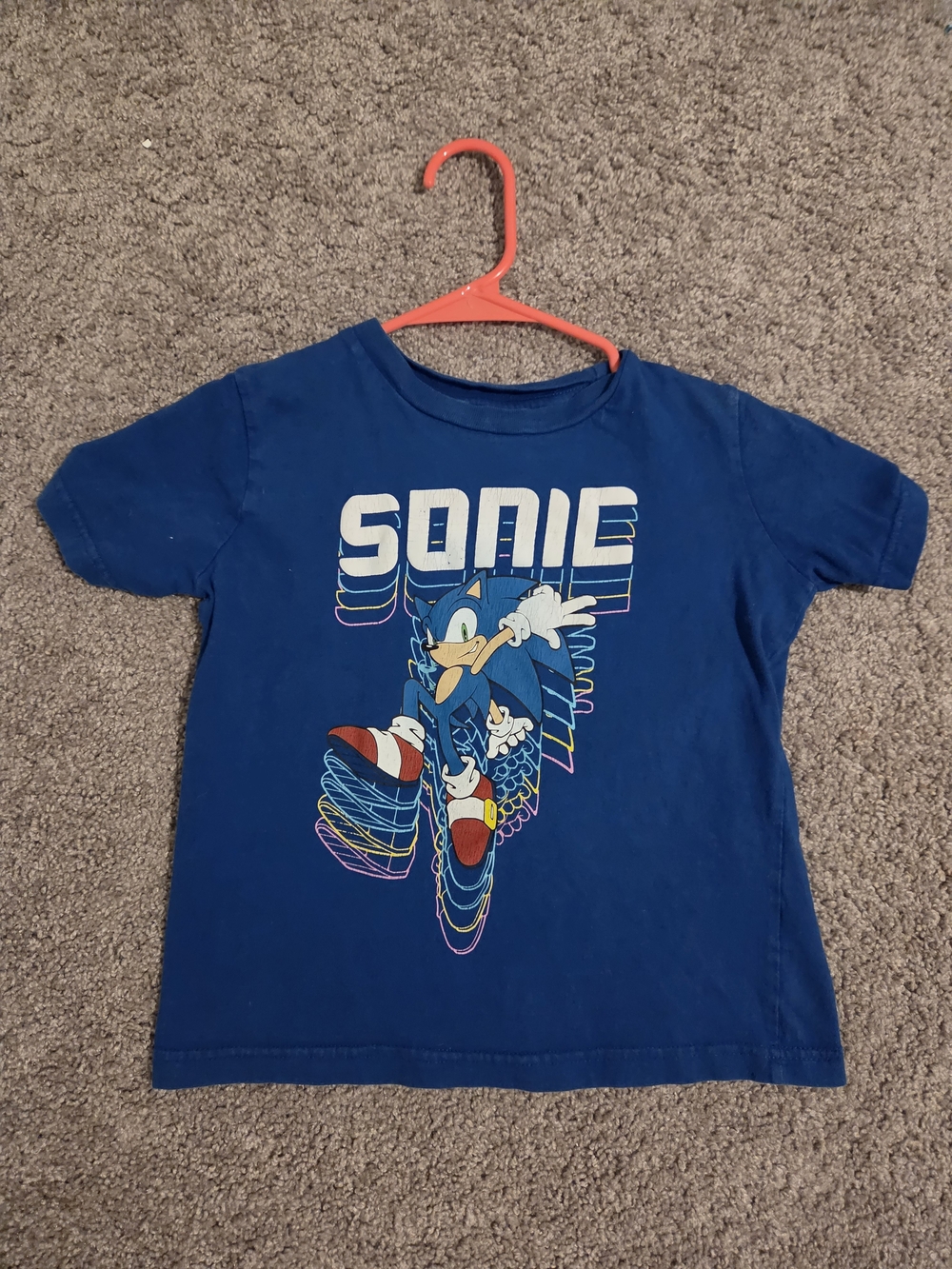 Sonic Blue Kids Short Sleeve Tee - Sonic Graphic